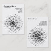 Carte De Visite Cercle demi-ton 03 - Noir sur blanc (Devant / Derrière)