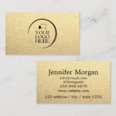 Carte De Visite Cercle d'or ajouter votre logo personnalisé profes (Devant / Derrière)