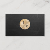 Carte De Visite Cercle d'or en noir moderne (Devant)