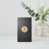 Carte De Visite Cercle d'or en noir moderne (Debout devant)