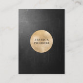 Carte De Visite Cercle d'or en noir moderne (Devant)