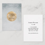 Carte De Visite Cercle d'or moderne Aquarell Grau Schwarz (Devant / Derrière)