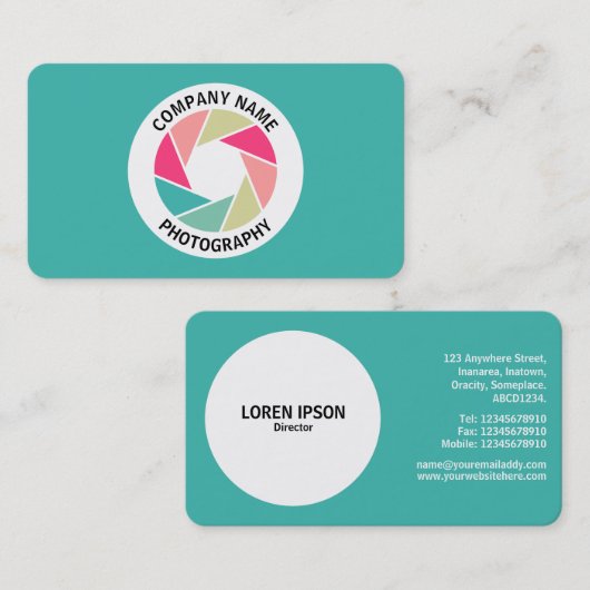 Carte De Visite Cercle d'ouverture couleur - Couleurs 01 - Vert #3 (Devant / Derrière)