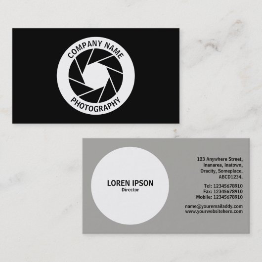 Carte De Visite Cercle d'ouverture - Noir (Devant / Derrière)