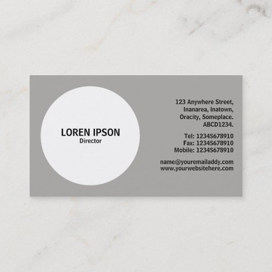 Carte De Visite Cercle d'ouverture - Noir (Dos)