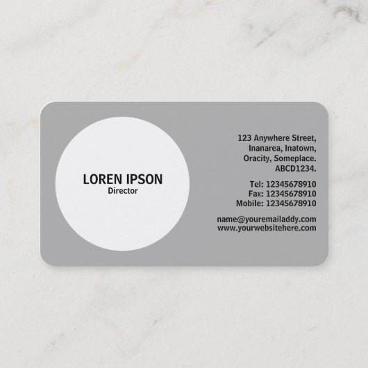 Carte De Visite Cercle d'ouverture - Tonalités - Gris #B2B2B2 (Dos)