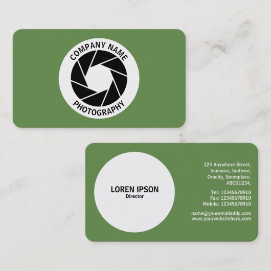 Carte De Visite Cercle d'ouverture - Vert mousse (Devant / Derrière)