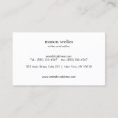 Carte De Visite Cercle en gras noir et blanc rétro cool (Dos)