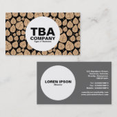 Carte De Visite Cercle - Feuille - Sable sur noir (Devant / Derrière)