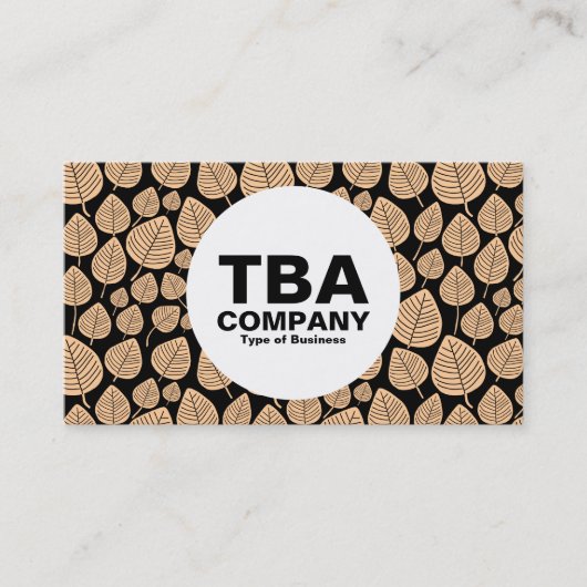 Carte De Visite Cercle - Feuille - Sable sur noir (Devant)