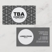 Carte De Visite Cercle - Fleurs géométriques (Devant / Derrière)