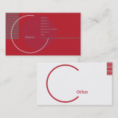 Carte De Visite Cercle géométrique rouge - affaires (Devant / Derrière)
