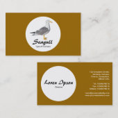 Carte De Visite Cercle - Goéland à pattes jaunes - Brown doré prof (Devant / Derrière)