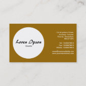 Carte De Visite Cercle - Goéland à pattes jaunes - Brown doré prof (Dos)