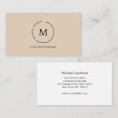 Carte De Visite Cercle monogramme (Devant / Derrière)