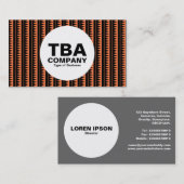 Carte De Visite Cercle - Motif aztèque - Noir sur orange : ff7f49 (Devant / Derrière)