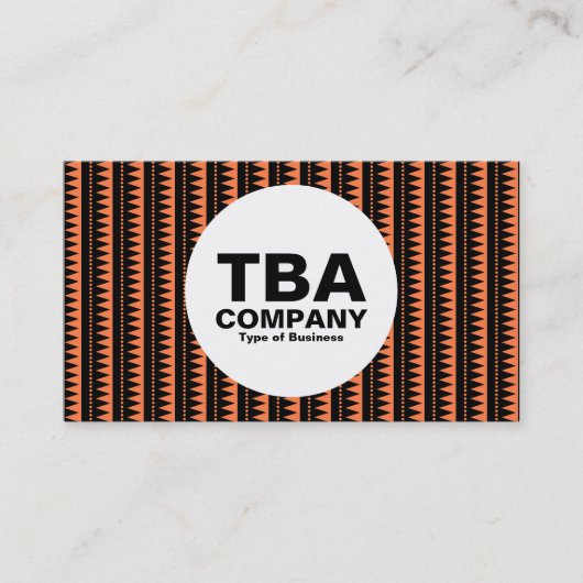Carte De Visite Cercle - Motif aztèque - Noir sur orange : ff7f49 (Devant)