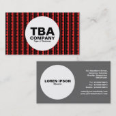 Carte De Visite Cercle - Motif aztèque - Noir sur rouge : ff2b2b (Devant / Derrière)