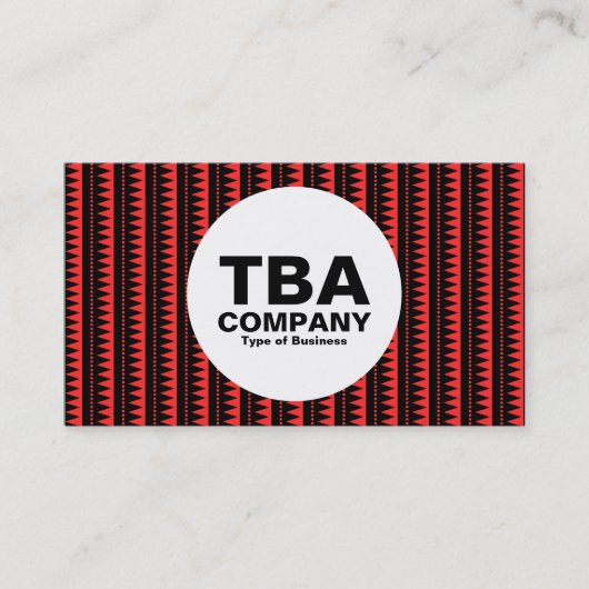 Carte De Visite Cercle - Motif aztèque - Noir sur rouge : ff2b2b (Devant)
