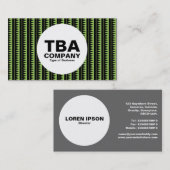 Carte De Visite Cercle - Motif aztèque - Noir sur vert : #9ccd5f (Devant / Derrière)