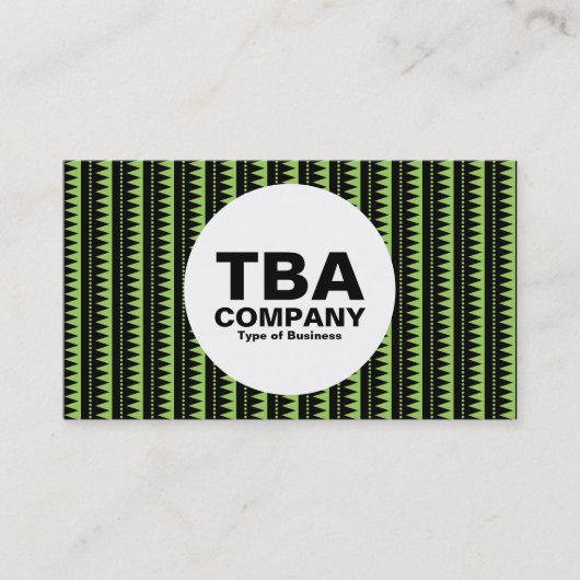Carte De Visite Cercle - Motif aztèque - Noir sur vert : #9ccd5f (Devant)
