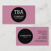 Carte De Visite Cercle noir v2 - Rose poussiéreux (Devant / Derrière)