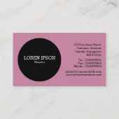 Carte De Visite Cercle noir v2 - Rose poussiéreux (Dos)