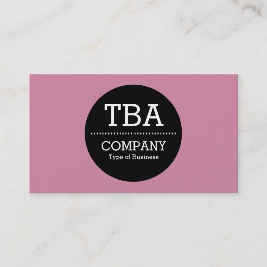 Carte De Visite Cercle noir v2 - Rose poussiéreux (Devant)