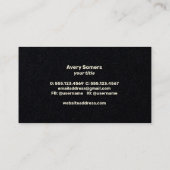 Carte De Visite Cercle Or moderne Noir (Dos)