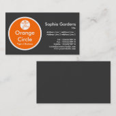 Carte De Visite Cercle orange - gris-foncé (Devant / Derrière)