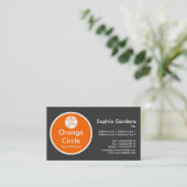Carte De Visite Cercle orange - gris-foncé (Debout devant)