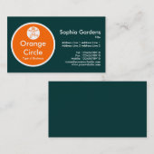 Carte De Visite Cercle orange - Vert foncé (Devant / Derrière)