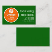 Carte De Visite Cercle orange - Vert herbe (Devant / Derrière)