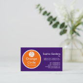 Carte De Visite Cercle orange - Violet foncé (Debout devant)