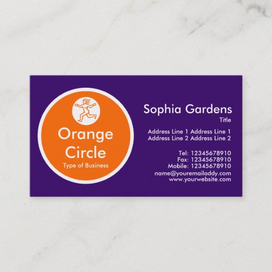 Carte De Visite Cercle orange - Violet foncé (Devant)