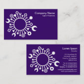 Carte De Visite Cercle polyvalent - Blanc sur violet profond (Devant / Derrière)
