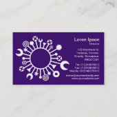 Carte De Visite Cercle polyvalent - Blanc sur violet profond (Dos)