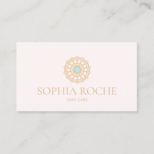 Carte De Visite Cercle rose clair Mandala Logo Beauté Spa de soins