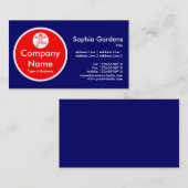 Carte De Visite Cercle rouge - bleu-foncé (Devant / Derrière)
