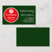 Carte De Visite Cercle rouge - Vert foncé (Devant / Derrière)