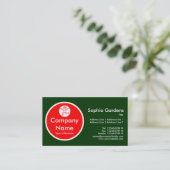 Carte De Visite Cercle rouge - Vert foncé (Debout devant)