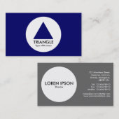 Carte De Visite Cercle - Triangle - Bleu marin profond (Devant / Derrière)