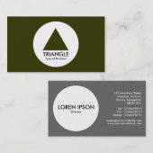 Carte De Visite Cercle - Triangle - Olive foncé (Devant / Derrière)