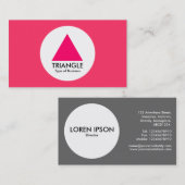 Carte De Visite Cercle - Triangle - Rouge néon (Devant / Derrière)