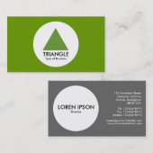 Carte De Visite Cercle - Triangle - Vert Avocado (Devant / Derrière)