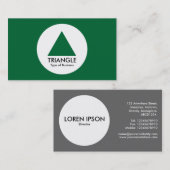 Carte De Visite Cercle - Triangle - Vert forêt (Devant / Derrière)
