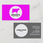 Carte De Visite Cercle - Vache - Magenta (Devant / Derrière)