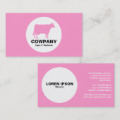 Carte De Visite Cercle - Vache - Rose (Devant / Derrière)