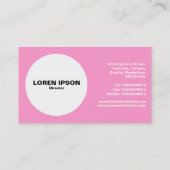 Carte De Visite Cercle - Vache - Rose (Dos)