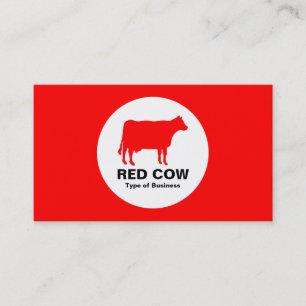 Carte De Visite Cercle - Vache - Rouge